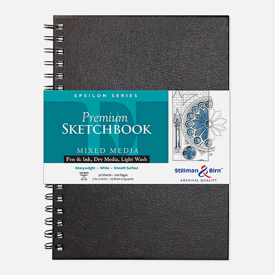 STILLMAN & BIRN Epsilon Spiral Sketchbook 150gsm Portrait 7" x 10" x 50