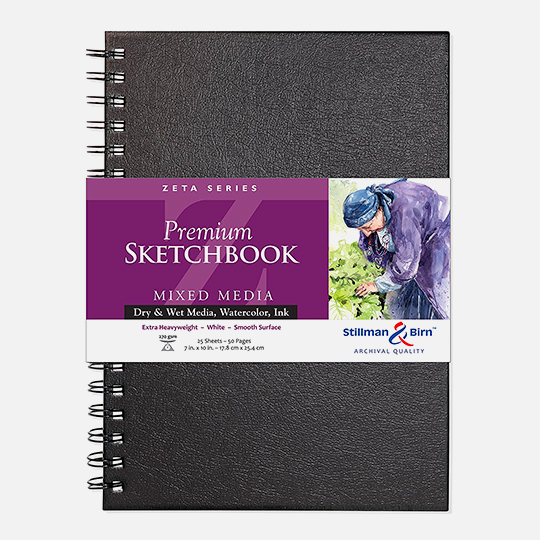 STILLMAN & BIRN Zeta Spiral Sketchbook 270gsm Portrait 7" x 10"