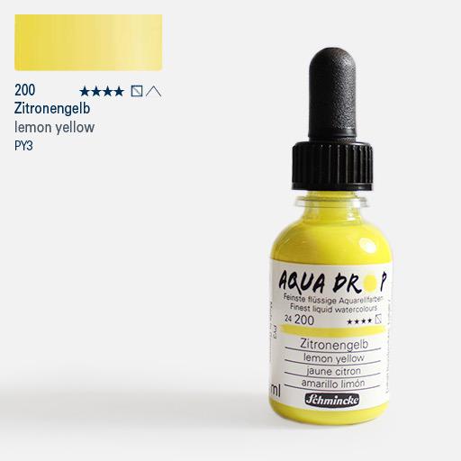 SCHMINCKE Aqua Drop Watercolor Ink 30ml Lemon Yellow
