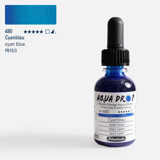 SCHMINCKE Aqua Drop Watercolor Ink 30ml Cyan Blue