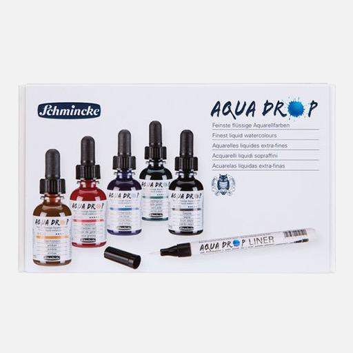 SCHMINCKE Aqua Drop Watercolor Ink 30ml Liner Set x 5