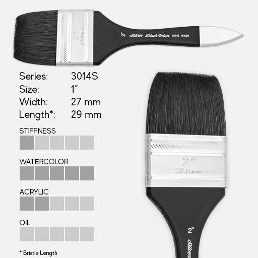 SILVER Black Velvet Wide Wash Blender Brush 1”