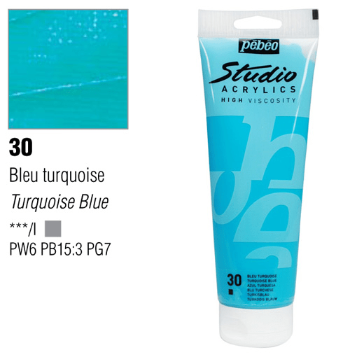 PEBEO Studio Acrylic 250ml 30 Turquoise Blue