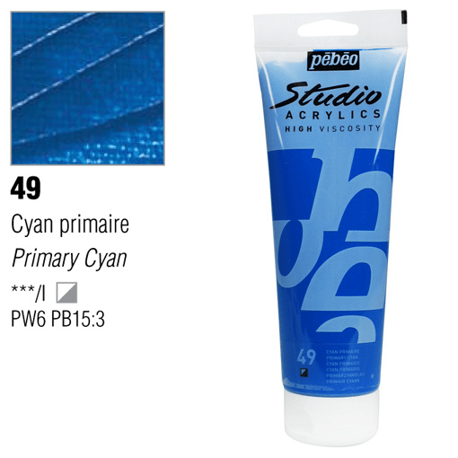 PEBEO Studio Acrylic 250ml 49 Opaque Primary Cyan