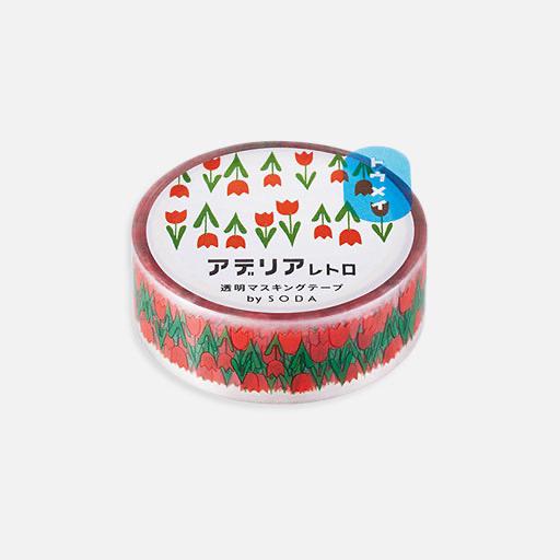 HITOTOKI SODA Transparency Washi Tape 15mm x 5m Wild Rose