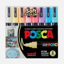 UNI Posca Acrylic Marker Medium Tip Soft Color Set x 8