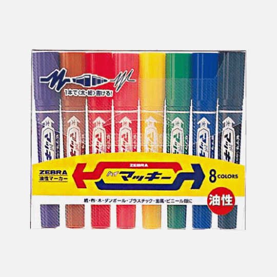 ZEBRA Hi-Mckee Permanent Marker Set x 8
