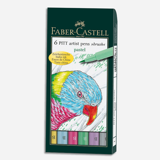 FABER-CASTELL Pitt Brush Pen Pastel Set x 6