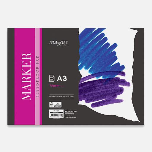 MAYART Bleedproof Marker Paper Pad 75gsm A3 x 25