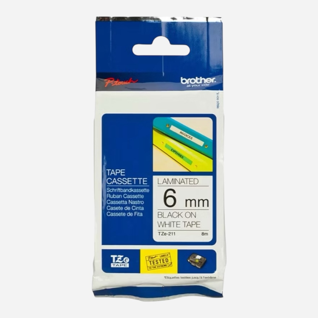 BROTHER TZ Tape 6mm Black On White