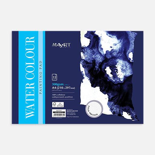 MAYART Watercolor Paper Pad Cold Press 300gsm A4 x 12