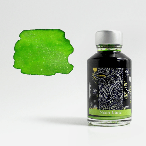 DIAMINE Shimmering Fountain Pen Ink 50ml Neon Lime