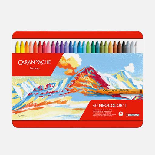 CARAN D'ACHE Neocolor I Water-Resistant Wax Pastel Set x 40