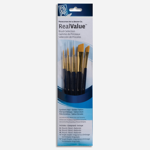 PRINCETON 9139 Real Value Golden Taklon Brush Set x 5