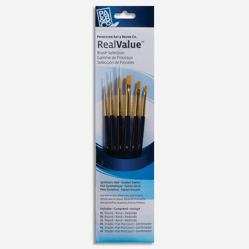 PRINCETON 9137 Real Value Golden Taklon Brush Set x 6