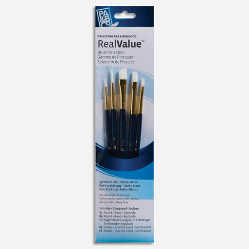 PRINCETON 9136 Real Value White Taklon Brush Set x 5