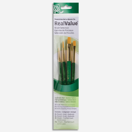 PRINCETON 9116 Real Value Golden Taklon Brush Set x 4