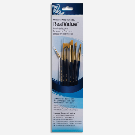 PRINCETON 9133 Real Value Golden Taklon Brush Set x 6