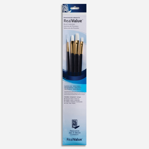 PRINCETON 9130 Real Value White Taklon Brush Set x 4