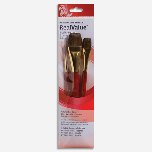 PRINCETON 9122 Real Value Camel Brush Set x 3