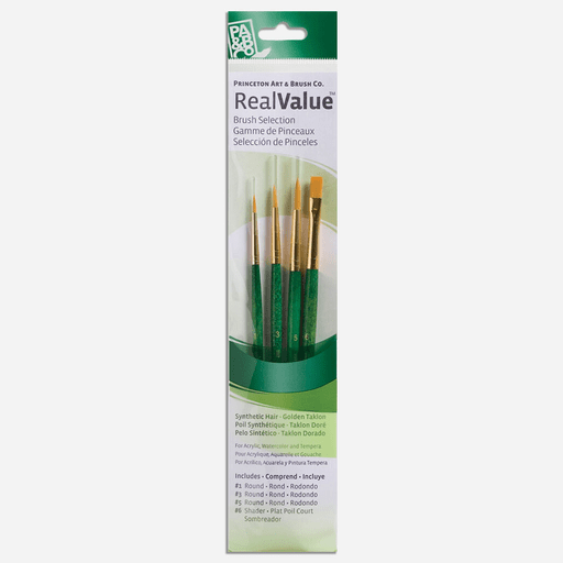 PRINCETON 9115 Real Value Golden Taklon Brush Set x 4