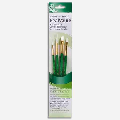 PRINCETON 9117 Real Value White Taklon Brush Set x 4