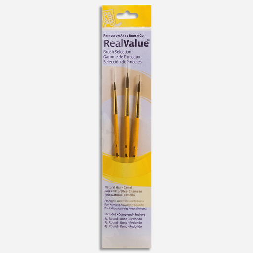 PRINCETON 9100 Camel Hair Real Value Brush Set x 3