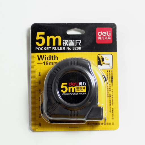 DELI Pocket Ruler Tape Measure 19mm x 5m