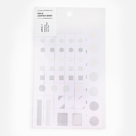 WORLD CRAFT Seal & Monthly Sheet Craft Sticker Light Beige