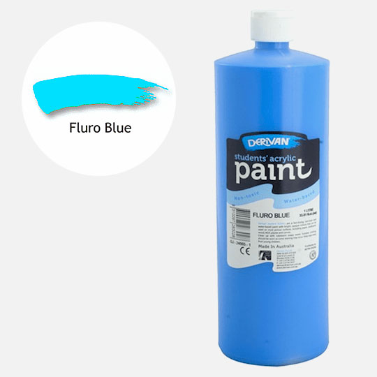 DERIVAN Students' Acrylic Paint 1000ml Fluorescent Blue