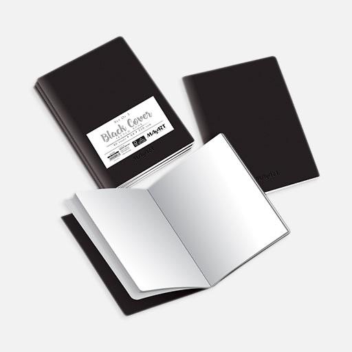 MAYART Black Cover Sketchbook 110gsm A5 x 25 (3-Pack)