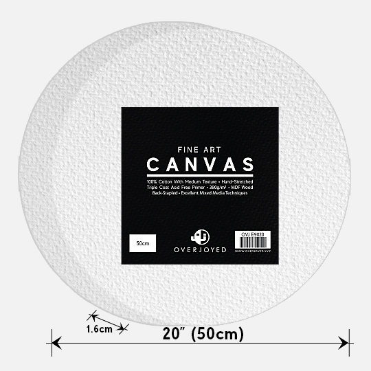 OVJ Stretched Cotton Canvas 380gsm Circle 15mm x 50cm