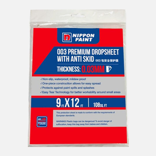 NIPPON Premium Anti-Skid Plastic Drop Sheet 9’ x 12’