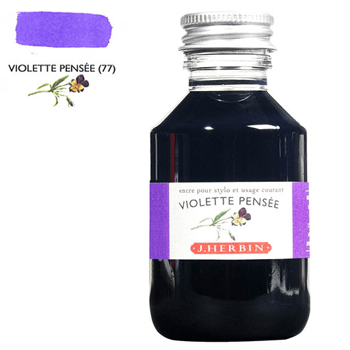 JACQUES HERBIN Fountain Pen Ink 100ml Violette Pensee (Pensive Violet)