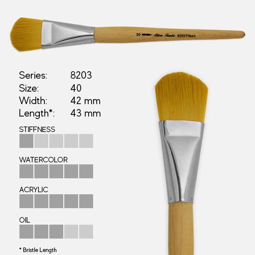 SILVER Jumbo Golden Synthetic Filbert Brush 40