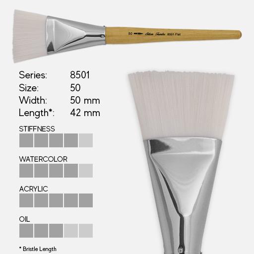 SILVER Jumbo Stiff White Synthetic Flat Brush 50