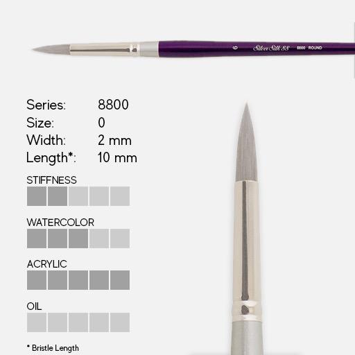 SILVER Silk 88 Synthetic (Long Handle) Round Brush 0