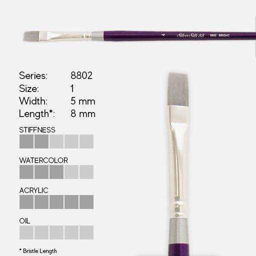SILVER Silk 88 Synthetic (Long Handle) Bright Brush 1