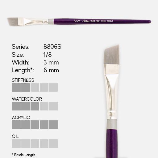 SILVER Silk 88 Synthetic Angle Brush 1/8”