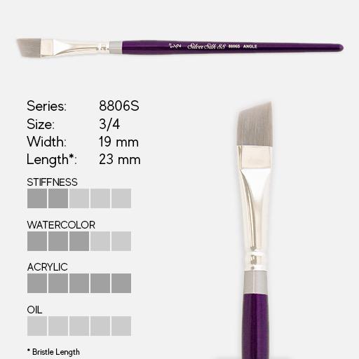 SILVER Silk 88 Synthetic Angle Brush 3/4”