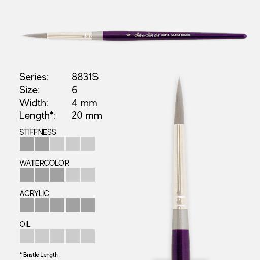 SILVER Silk 88 Synthetic Ultra Round Brush 6