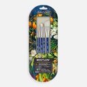 SILVER Bristlon Stiff Synthetic Brush Acrylic Set x 5