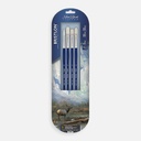 SILVER Bristlon Stiff Synthetic Brush Acrylic Set x 4