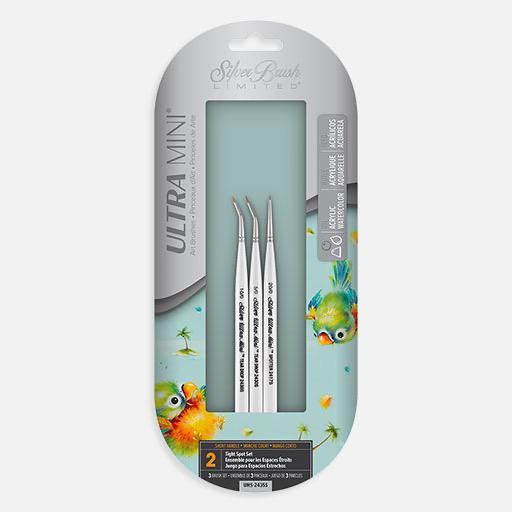 SILVER Ultra Mini Tight Spot Brush Set x 3