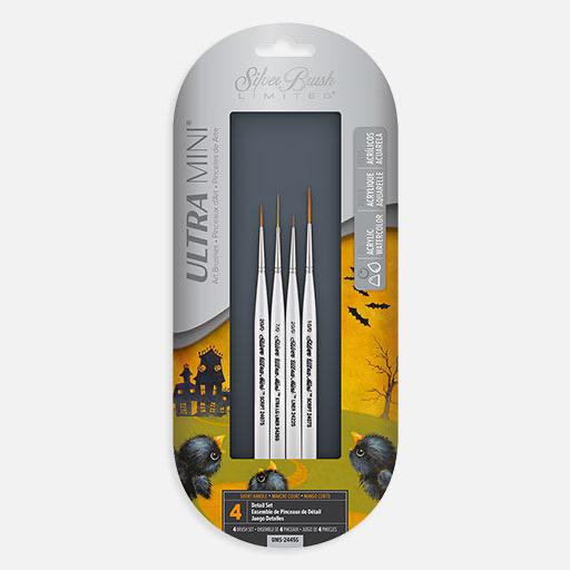 SILVER Ultra Mini Detail Brush Set x 4