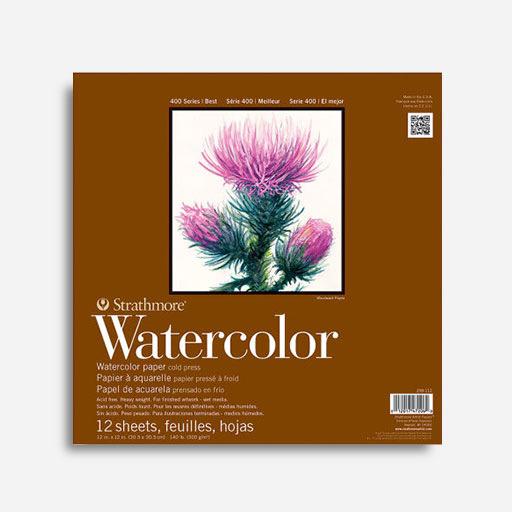 STRATHMORE 400 Series Watercolor Paper Pad 300gsm Cold Press 12” x 12” x 12