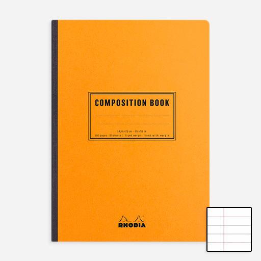 RHODIA Composition Lined Notebook 80gsm A5 x 80 Orange