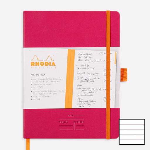 RHODIA Meeting Notebook 90gsm Lined A5+ x 80 Raspberry