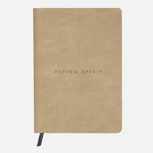 CLAIREFONTAINE Flying Spirit Leather Notebook 90gsm Lined A5 x 90 Beige