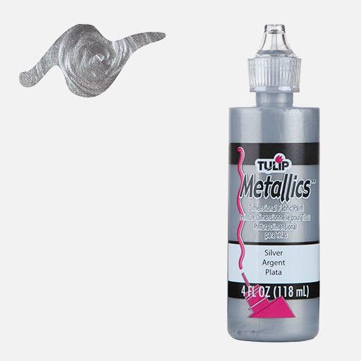 TULIP Metallics Dimensional Fabric Paint 118ml Silver